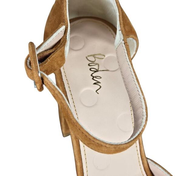 Boden Tan Suede Platform Mary Jane Heels EU 39 US 8.5 Block Heel Made in Spain - Picture 7 of 10